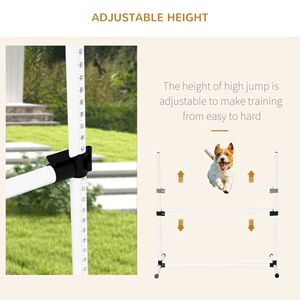 Set di 8 Pezzi per Addestramento Agility Cani, Barre Regolabili in Altezza, Barre Superiori in Plastica PE PP Durevole, Borsa per il Trasporto, Bianco - Product Image 4