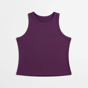 Women Sexy Summer Breathable Ribbed Knitted Solid Regular Tank <b>Top</b> Short Polyester Cotton Spandex Anti Pilling Quick Dry - Product Image 3
