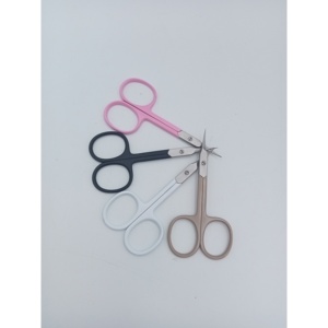 Tijeras para Cejas Portátiles de Acero Inoxidable, No Plegables, con Hoja Curva y Punta Afilada, Herramienta de Belleza para Diestros - Product Image 2
