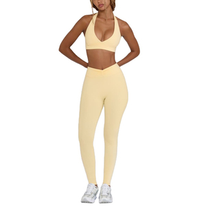 Vêtements de sport personnalisés avec logo, ensembles de leggings et de soutiens-gorge de sport, ensembles de yoga pour femmes, ensembles de fitness pour femmes - Product Image 1