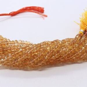 Perles Rondelles de Citrine Jaune Naturelle AAA de 5 à 5,5 MM, Perles de Gemmes de Citrine Facettées, Fil de 8 Pouces pour la Fabrication de Bijoux en Gros - Product Image 1