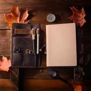 Organisateur de carnet en cuir rechargeable, étui de rangement pour journal, étui d'écriture, NBC-0096 - Product Image 1