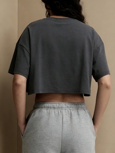 T-shirt court à imprimé lettres PARIS, style Hot Girl, ample, crop top, manches courtes, décontracté et facile à assortir - Product Image 2
