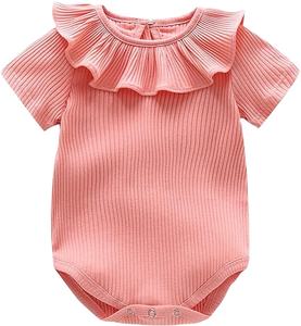 Mameluco Unisex de tela de punto ultra suave 100% personalizado del fabricante, traje de cuerpo con botón a presión para bebés/niños pequeños, informal de verano - Product Image 2