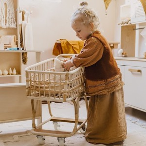 Carrito de supermercado hecho a mano de ratán de diseño personalizado carrito de compras barato al por mayor - Product Image 6