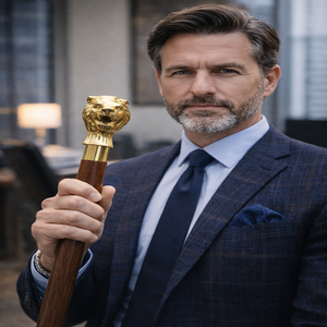 Bastón con Cabeza de León, Mango de Latón, Estilo Victoriano Antiguo, Hecho a Mano, Ligero, Coleccionable, Regalo para Hombres y Mujeres, Uso en Exteriores - Product Image 1