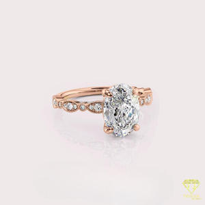 Bague de fiançailles ovale en argent 925 de luxe avec diamant de laboratoire, ton or, bijoux de mariage élégants pour les acheteurs en gros - Product Image 3