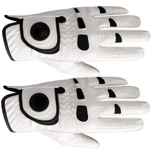 DARIB IMPEX <b>Black</b> Goatskin <b>Leather</b> Breathable Embossed Golf <b>Glove</b> Right Hand Non-Slip Pull on Unisex Sports - Product Image 3