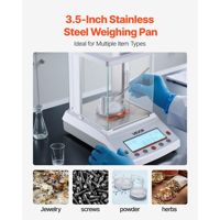Balanza Analítica Digital Electrónica de Alta Precisión 120g x 0.1mg para Joyería, 4 Unidades (g/oz/ct/mg) Modelo D0100X3B2SJ