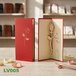 Handmade 3D Pop-Up Rose Love Couple <b>Wedding</b> Invitation Greeting <b>Card</b> Die-Cut Custom Printed Paper Cutting Gift <b>Box</b> Birthday - Product Image 5