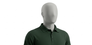 Polo homme vert foncé à manches courtes, col rabattu, coupe classique, 100% coton, couleur unie, toutes saisons - Product Image 4