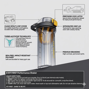 Fit First Sports <b>Shaker</b> <b>Bottle</b> 500ML New Patent Tritan Sport Water <b>Bottle</b>,gym Fitness Protein <b>Shaker</b> <b>Bottles</b> BPA FREE - Product Image 2