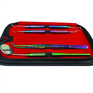 Kit d'examen dentaire manuel en acier de haute qualité, revêtement plasma arc-en-ciel, certifié CE, instruments d'hygiène de classe II - Product Image 3