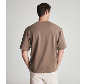 Haute qualité marron couleur O cou col à manches courtes personnalisé imprimer votre logo coton personnalisé hommes haute qualité t-shirts - Product Image 5