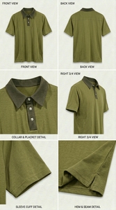 เสื้อโปโลผ้าโพลีเอสเตอร์ถักเนื้อแน่นสำหรับผู้ชาย สกรีนโลโก้ได้ แขนสั้น ระบายอากาศ แห้งเร็ว เหมาะสำหรับใส่ทำงานลำลอง ชุดยูนิฟอร์มกอล์ฟ รับผลิตแบบ OEM - Product Image 5