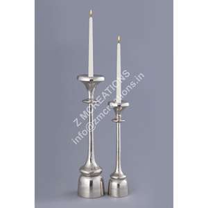 Ensemble de 2 bougeoirs coniques antidérapants, résistants à la chaleur, de haute qualité, faits à la main, en métal moderne, pour événements - Product Image 1