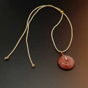 Natural Crystal Pendant Necklace 1-Inch Blushstone Amulet with Adjustable <b>Rope</b> for Men & Boys - Product Image 5