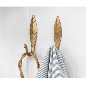 Ganchos de Pared con Forma de Hoja, de Metal Resistente al Óxido, para Colgar Ropa en el Baño, Estilo Rústico, con Soporte de Montaje - Product Image 1