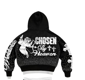 Conjunto de Chándal Personalizado con Estampado de Llamas en Blanco y Negro, Sudadera con Capucha, Manga Larga, Estilo Urbano, Unisex, para Adultos, Otoño, con Cordón Ajustable y Bolsillos, Corte Holgado - Product Image 3