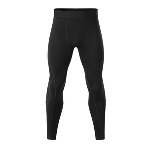 Leggings de compression noirs pour hommes, taille élastique, séchage rapide, coupe sportive, légers, en spandex et polyester, pantalons de sport - Product Image 6