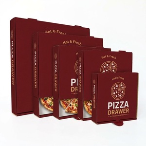 Boîte à pizza en carton ondulé blanc avec logo personnalisé, emballage alimentaire de qualité supérieure pour la livraison de pizzas en restaurant - Product Image 1