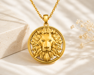 Lion Head 925 Sterling Silver Handmade 18k Gold Plated Animal Pendant For Unisex Jewelry Birthday Gift For Her - Product Image 4