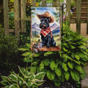 Scottish Terrier Cowboy Welcome Garden Flag Multicolor Floral Patio Obra de arte para buzón y decoración de patio para macizos de flores - Product Image 2
