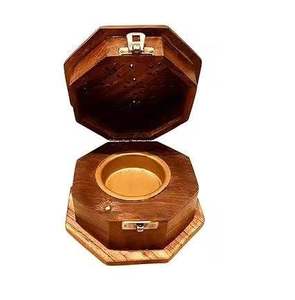 Quemador de incienso de lujo de metal dorado con base redonda de malla hueca, incensario árabe para Oud, soporte para carbón y incienso con tapa - Product Image 5
