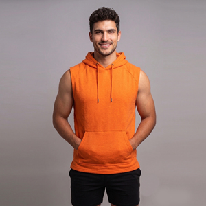 Haut de sport sans manches pour homme, débardeur de fitness, pull de musculation à capuche pour homme - Product Image 1