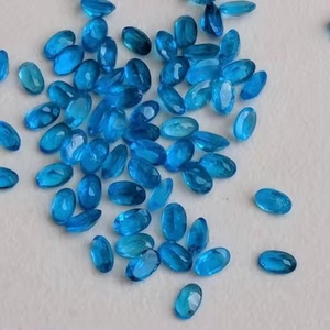 Pierre précieuse semi-précieuse ovale facettée en apatite néon naturelle de qualité supérieure 3x5 mm pour la fabrication de bijoux, livraison gratuite sans droits de douane - Product Image 2