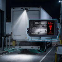 7-Zoll 1080P AHD Visuelles LKW-Einparkhilfesystem mit 4 Sensoren und 18 LED-Nachtsichtkamera für Schwerlastbusse zur Rückfahrsicherheit