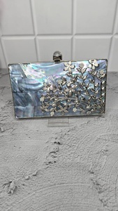 Haute qualité abordable nacre luxe en laiton pochette Simple travail pour les femmes fête porter soirée pochette marbre Look - Product Image 6