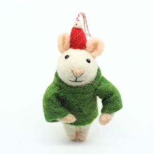 Handmade Felt Christmas Mouse Ornament - Product Image 6