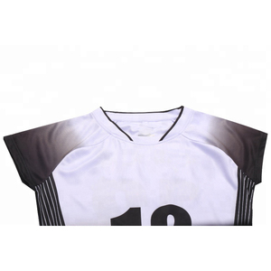 Unisex Volleyball Jersey Set Sublimated Print Moisture Wicking Fitted Short Sleeve 100% Polyester Anti-UV Breathable <b>Black</b> White - Product Image 3