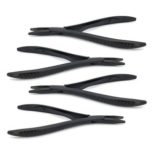 Professional Hair <b>Extension</b> Tools Black Color Flat Shape Weft Application Pliers With Teeth For <b>Beads</b> And Dreadlocks - Product Image 2