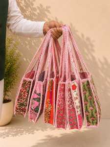 กระเป๋าโท้ทผ้าฝ้ายสำหรับผู้หญิงสไตล์โบฮีเมียน ตกแต่งด้วยลายปัก ซิปปิดลายเสือดาว ใช้ได้ทุกฤดู รุ่น 009 - Product Image 5