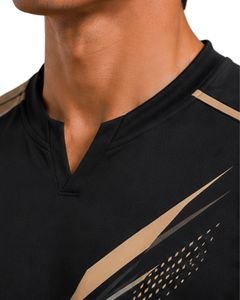 Camiseta Deportiva Negra y Marrón para Hombre, Manga Corta, de Secado Rápido, Transpirable, para Gimnasio, Entrenamiento, Personalizable para Equipos - Product Image 3