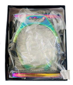 Étriers de sécurité flexibles en aluminium de qualité supérieure, finition arc-en-ciel brillante, protection antidérapante de la cheville, pour l'équitation, en tissu, Studio TFS-MOTS-05 - Product Image 3