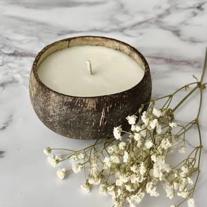 Soy Wax Scented <b>Candle</b> in Coconut Shell Bowls <b>Cheap</b> Price Coco Bowl <b>Candles</b> Home Decor With Pleasant Fragrance - Product Image 5
