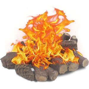10 pz piccolo camino a Gas tronchi senza ventre Gas naturale ventilato propano elettrico Gel fuoco Pit colore legno per uso domestico all'aperto - Product Image 1