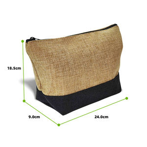 Bolsa de Cosméticos de Yute con Impresión Personalizada, Organizador de Maquillaje Ecológico y Natural para Viajes - Product Image 3