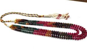 Collar de Cuentas Redondas Lisas de Cuarzo Multicolor Natural de 6 mm, Collar en Capas de 18-20 Pulgadas de Largo, Tejido a Mano, Alta Calidad, EMINENT JEWEL N - Product Image 3