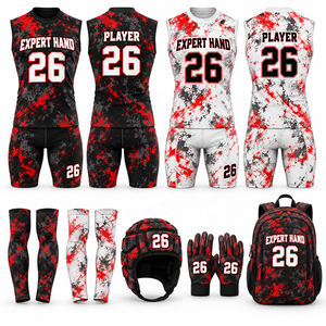 Ensemble Maillot et Short de Football Américain à Capuche Sans Manches 7V7 Personnalisé pour Équipes Jeunes et Adultes, Faible MOQ, USA - Product Image 3