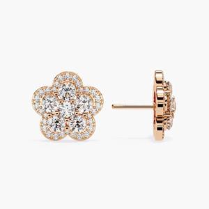 Boucles d'oreilles clous en diamant de laboratoire en forme de cerf-volant, or 14 carats, certifiées IGI, bijoux de luxe modernes, géométriques et minimalistes pour fiançailles et soirées - Product Image 5