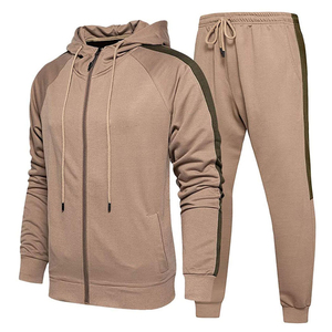 Veste de sport légère en laine/polyester pour homme, coupe-vent d'hiver, survêtement de jogging à demi-zip avec capuche et cordon de serrage - Product Image 1