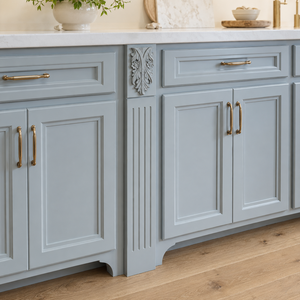 Aplique Decorativo de Madera Maciza de Caucho con Grabado Floral de Acanthus para Gabinetes de Cocina e Islas - Product Image 3