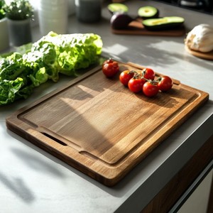 Planche à découper multifonction en bois d'acacia, durable, pour la viande, les légumes, les fruits et le pain, pour la maison, l'hôtel, le restaurant - Product Image 1