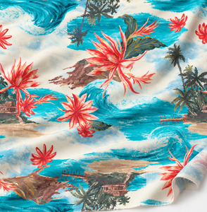Palm Tree Printed Cotton cambric Fabric Soft Voile for Summer Dress <b>Shirt</b> Bag - Product Image 5