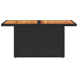 Tavolo da giardino in legno massello di Acacia con Rattan in PE nero e prodotto per categoria di stoccaggio in acciaio verniciato a polvere - Product Image 5