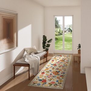 Tappeto Lavabile 2x3 Floreale per Interni, Zerbino Antiscivolo Resistente alle Macchie a Pelo Corto per Piccole Ingressi e Corridoi - Product Image 1